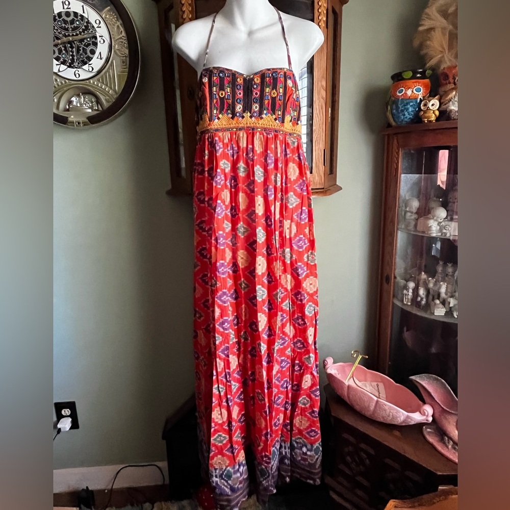 Denim & Supply Ralph Lauren Red and Purple Maxi Dress